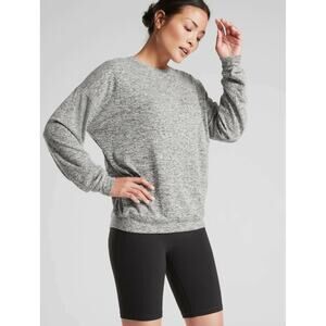 Athleta Mindful Pullover Sweatshirt XL Gray Top Yoga Athleisure Lounge Shirt
